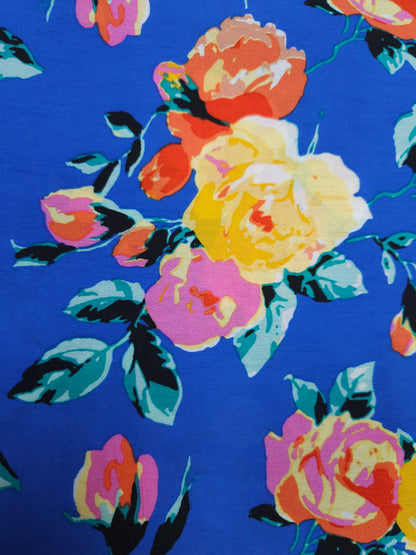 Cotton Muslin Floral Printed Fabric 60 Inch Width