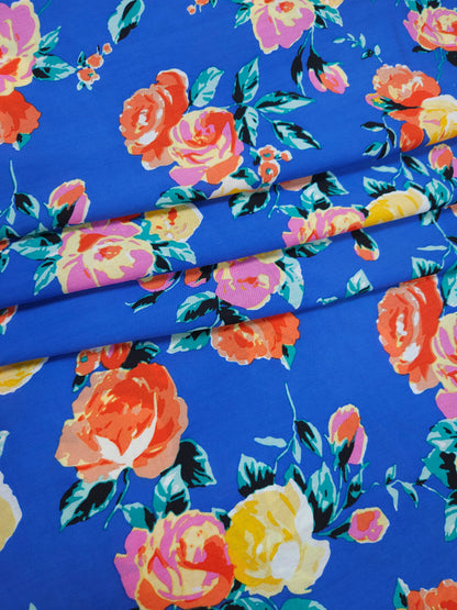 Cotton Muslin Floral Printed Fabric 60 Inch Width