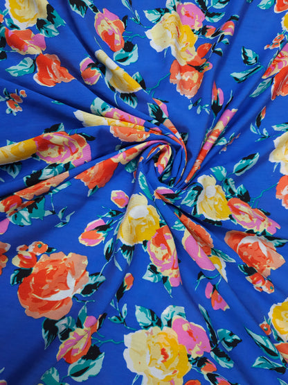 Cotton Muslin Floral Printed Fabric 60 Inch Width