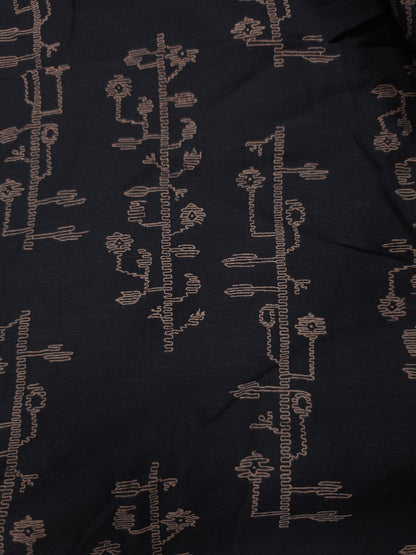 Dried Vines On Black Printed Rayon Fabric – 44 Inch Width