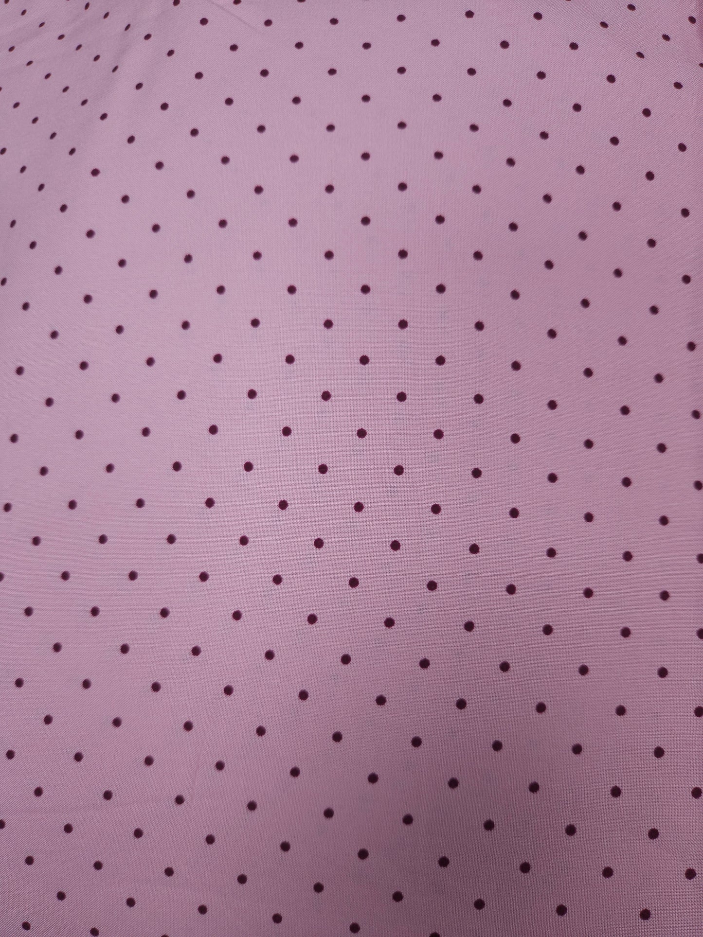 Baby Pink Modal Rayon Fabric with Mini Chocolate Brown Polka Dots | 60 Inch Width