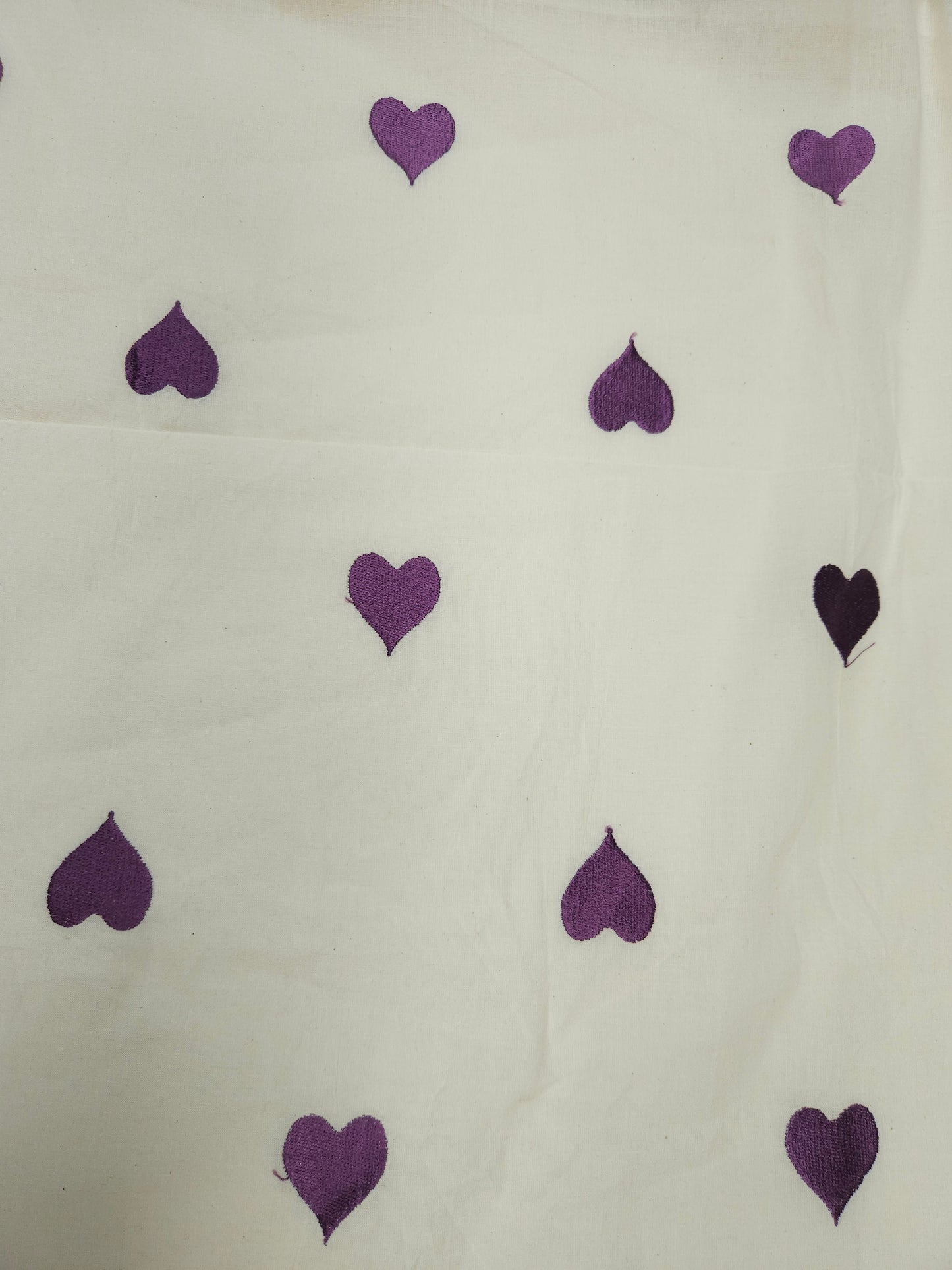Plum Heart Embroidery Cotton Suit Set | 44 Inch Width