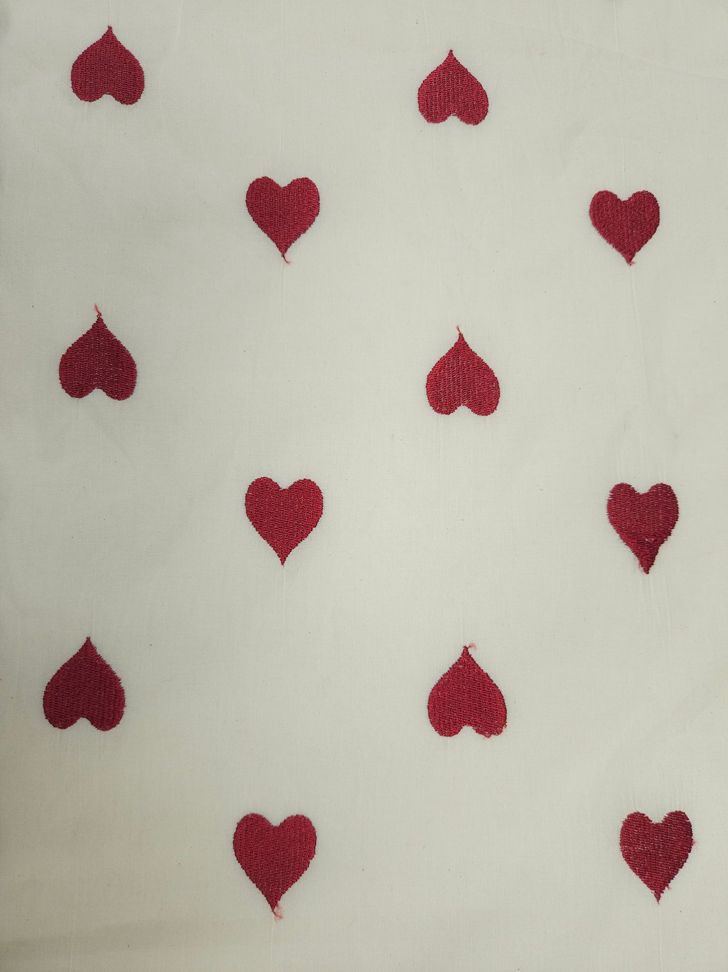 Wine Heart Embroidery Cotton Suit Set | 44 Inch Width