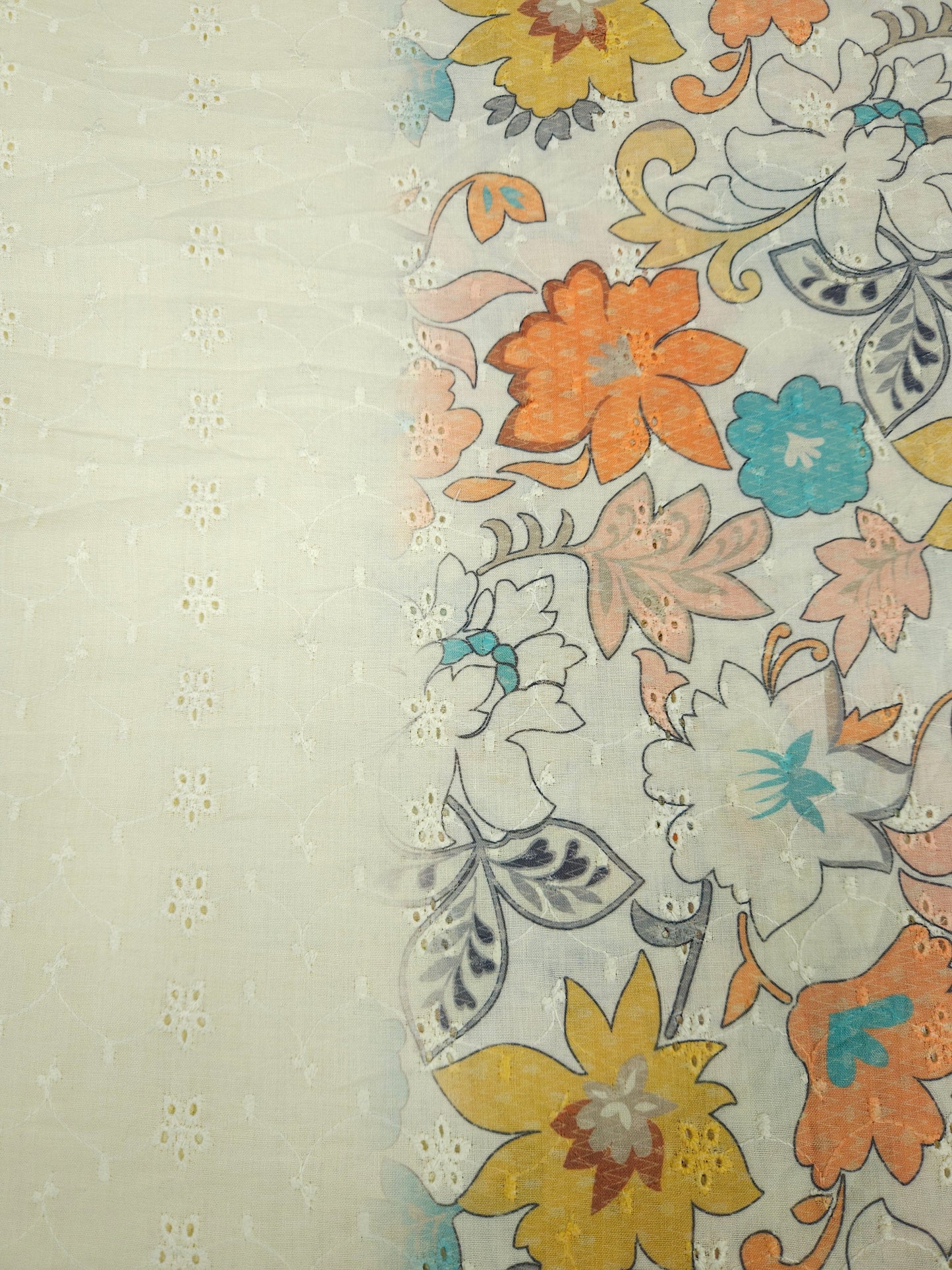 Multi Floral Cotton Hokoba Printed Fabric Suit Set