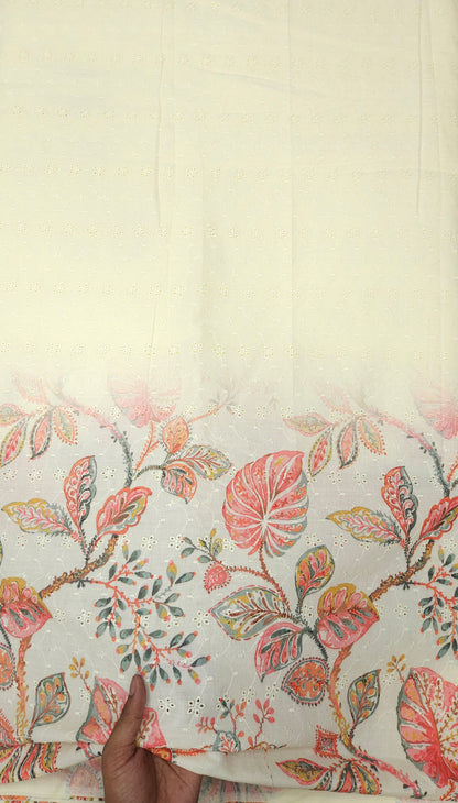 Red Floral Cotton Hokoba Printed Fabric Suit Set