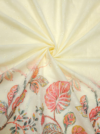 Red Floral Cotton Hokoba Printed Fabric Suit Set