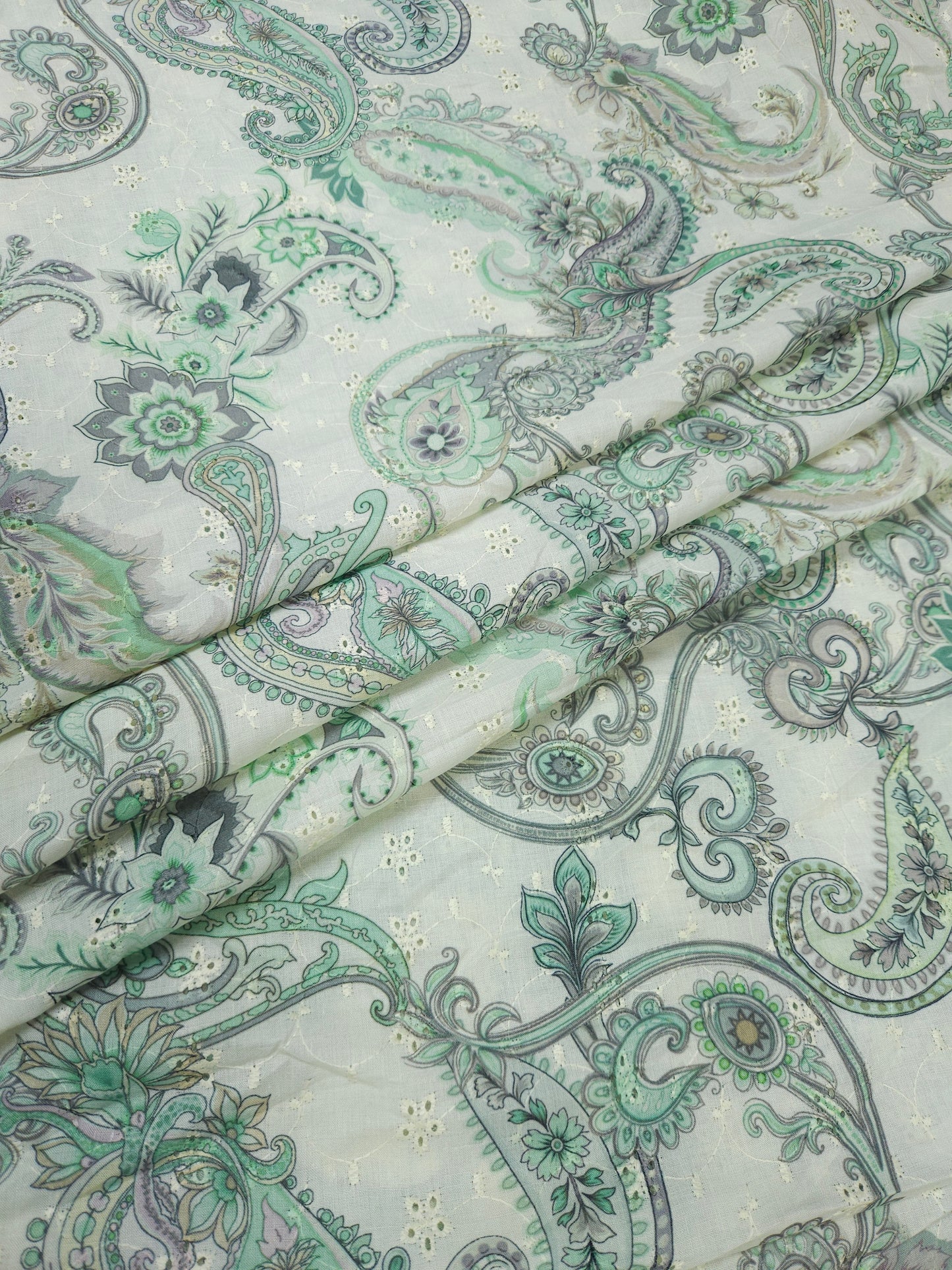 Blue Amebic Cotton Hokoba Printed Fabric 44 Inch Width