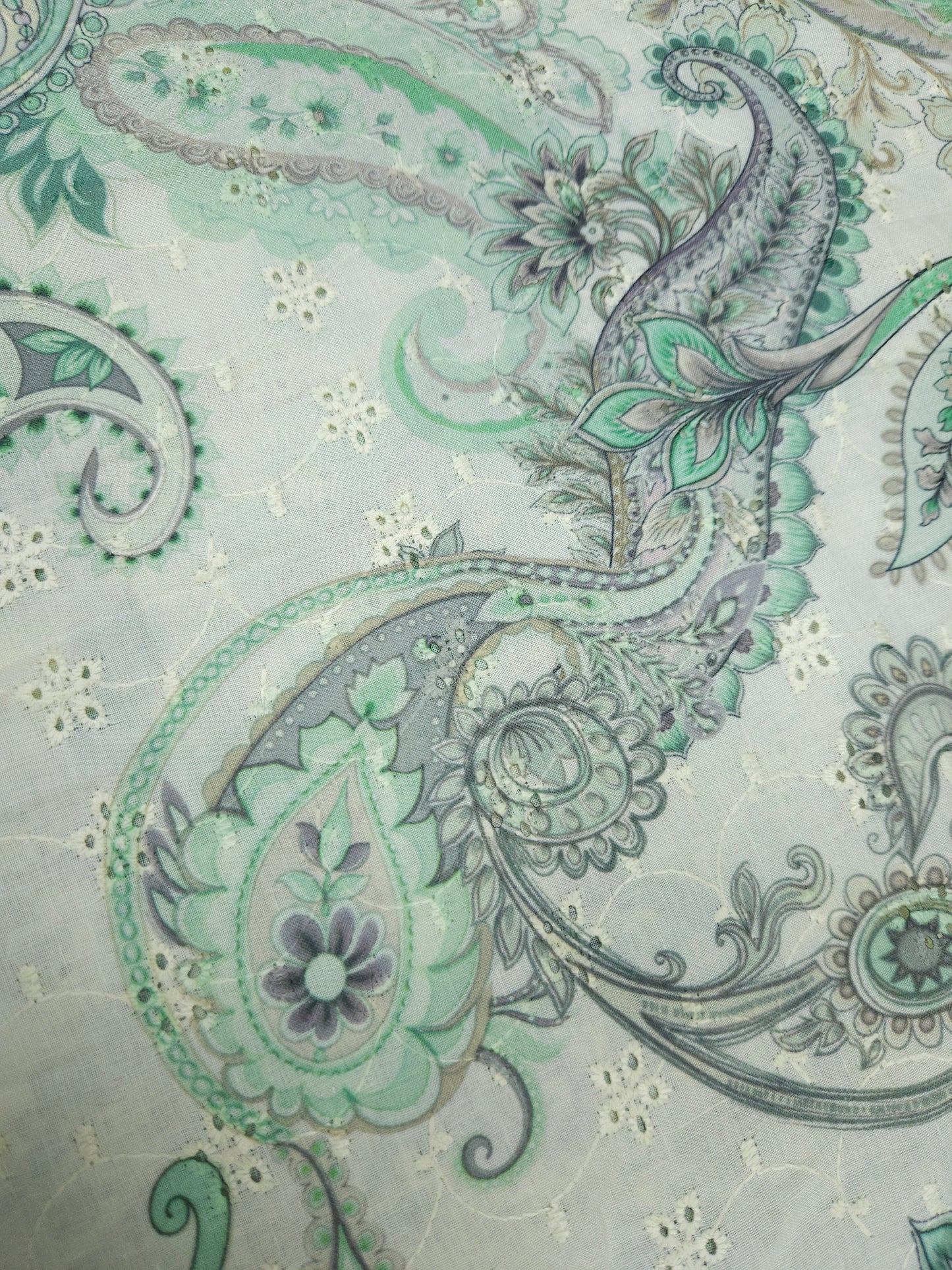 Turqoise Amoebic Cotton Hokoba Printed Fabric Suit Set
