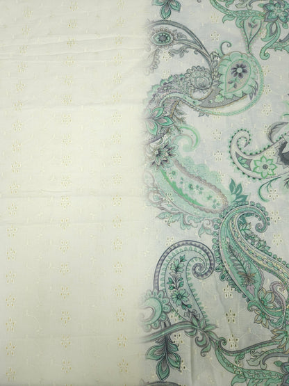Turqoise Amoebic Cotton Hokoba Printed Fabric Suit Set