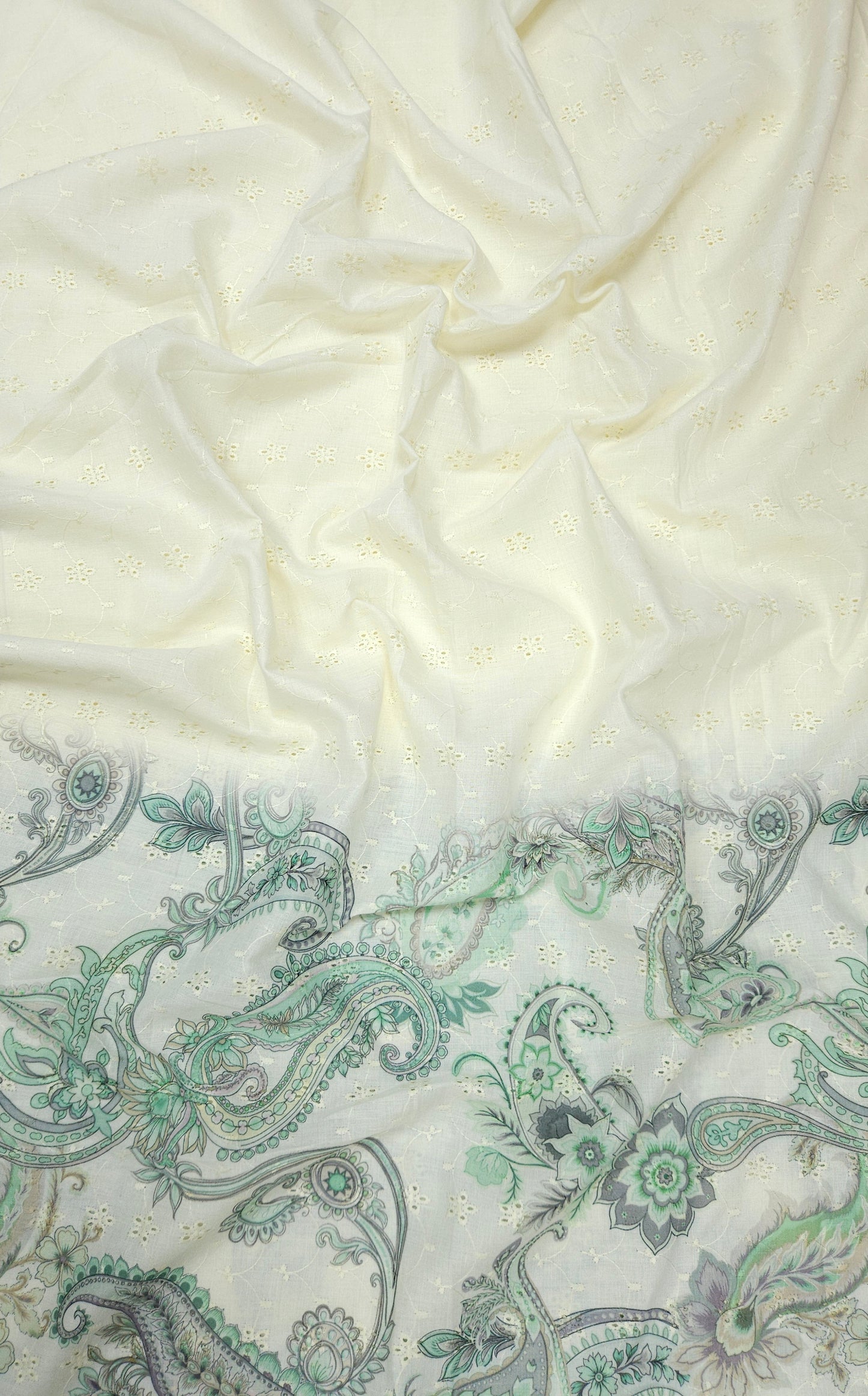Turqoise Amoebic Cotton Hokoba Printed Fabric Suit Set