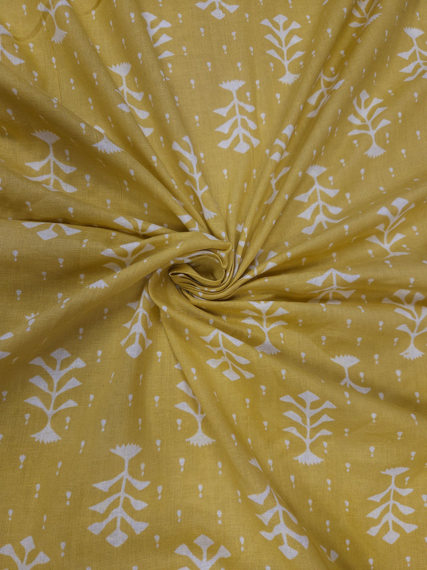 Mustard Yellow Mini Crops Cotton Suit Set