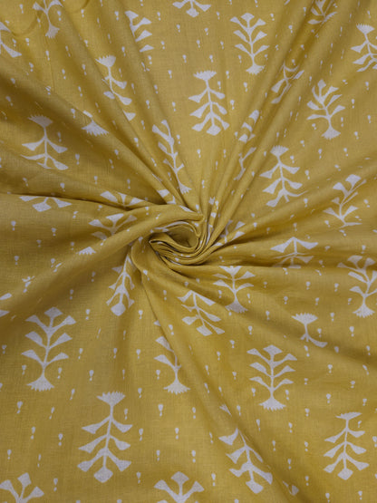 Mustard Yellow Mini Crops Cotton Suit Set