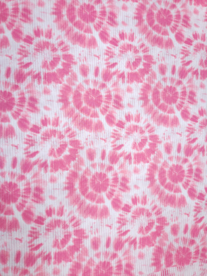 Pink Tie Dye Cotton Seersucker Fabric | 60 Inch Width