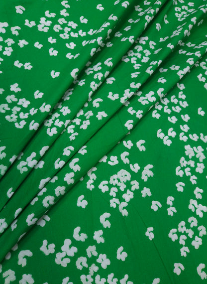 Emerald Petal Drift Cotton poplin Fabric