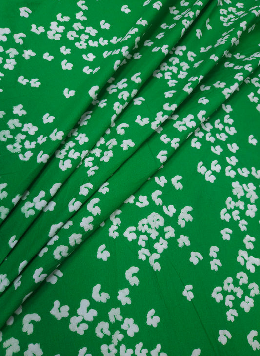 Emerald Petal Drift Cotton poplin Fabric