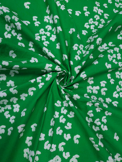 Emerald Petal Drift Cotton poplin Fabric
