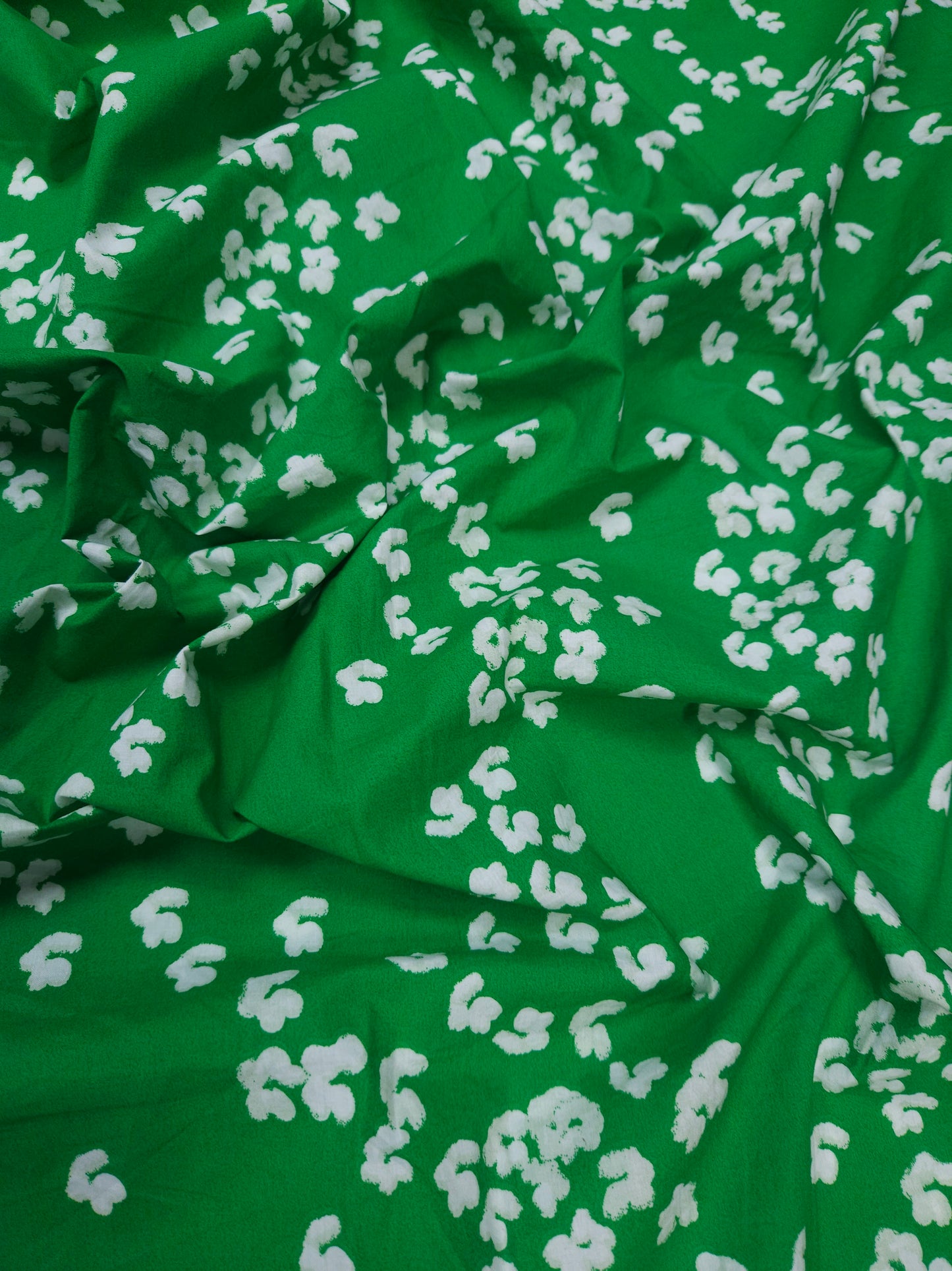 Emerald Petal Drift Cotton poplin Fabric