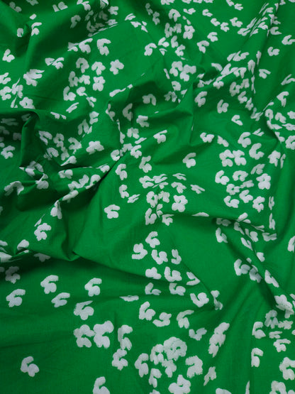 Emerald Petal Drift Cotton poplin Fabric
