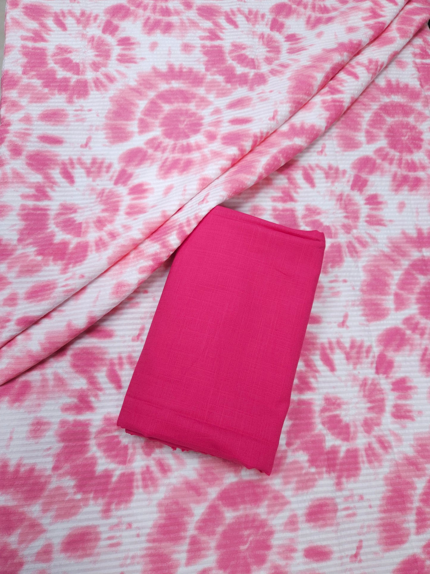 Premium Pink Cotton Printed Suit Set