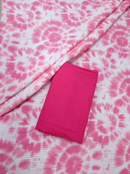 Premium Pink Cotton Printed Suit Set