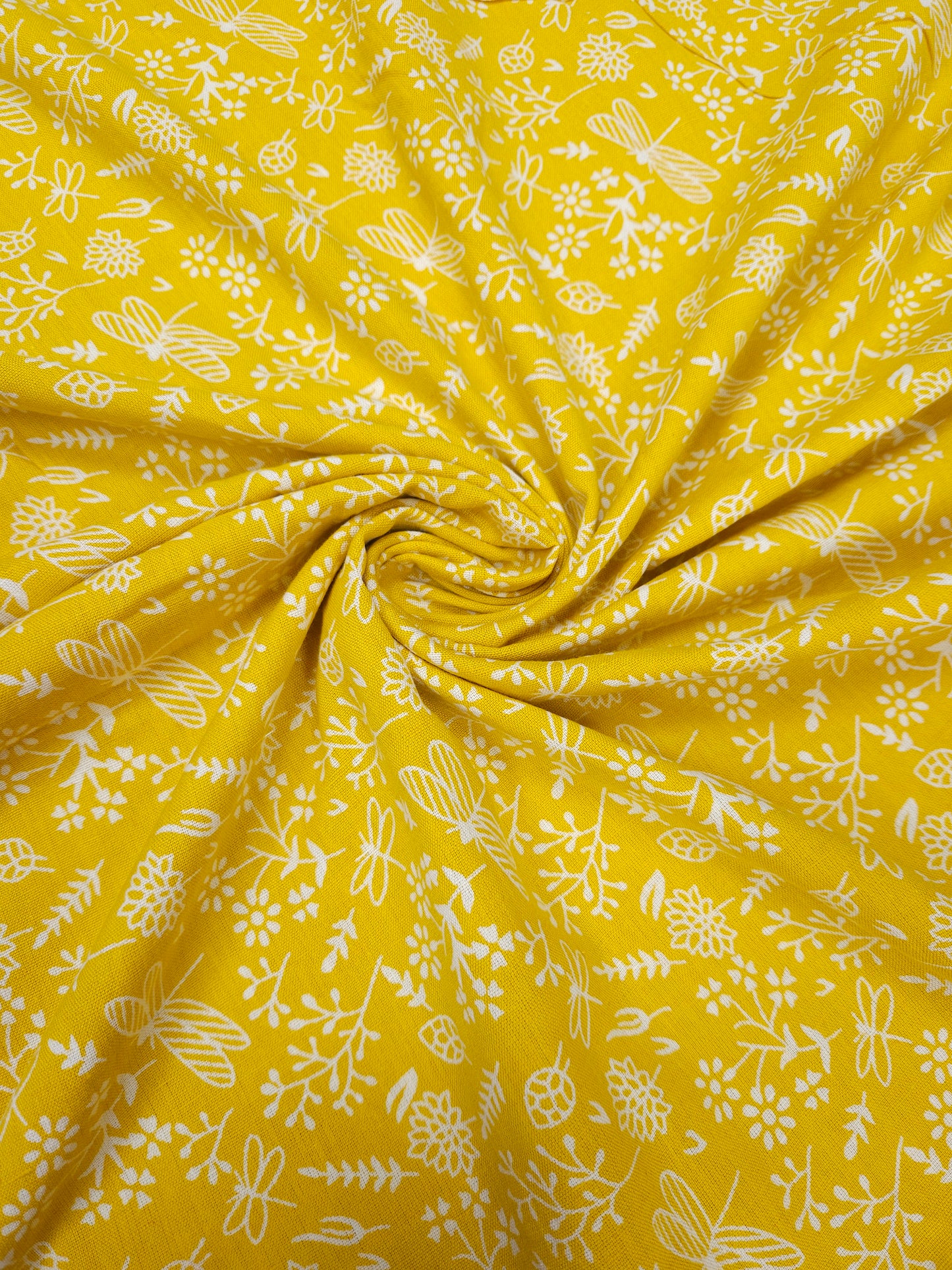 Yellow Cotton Floral Suit Set