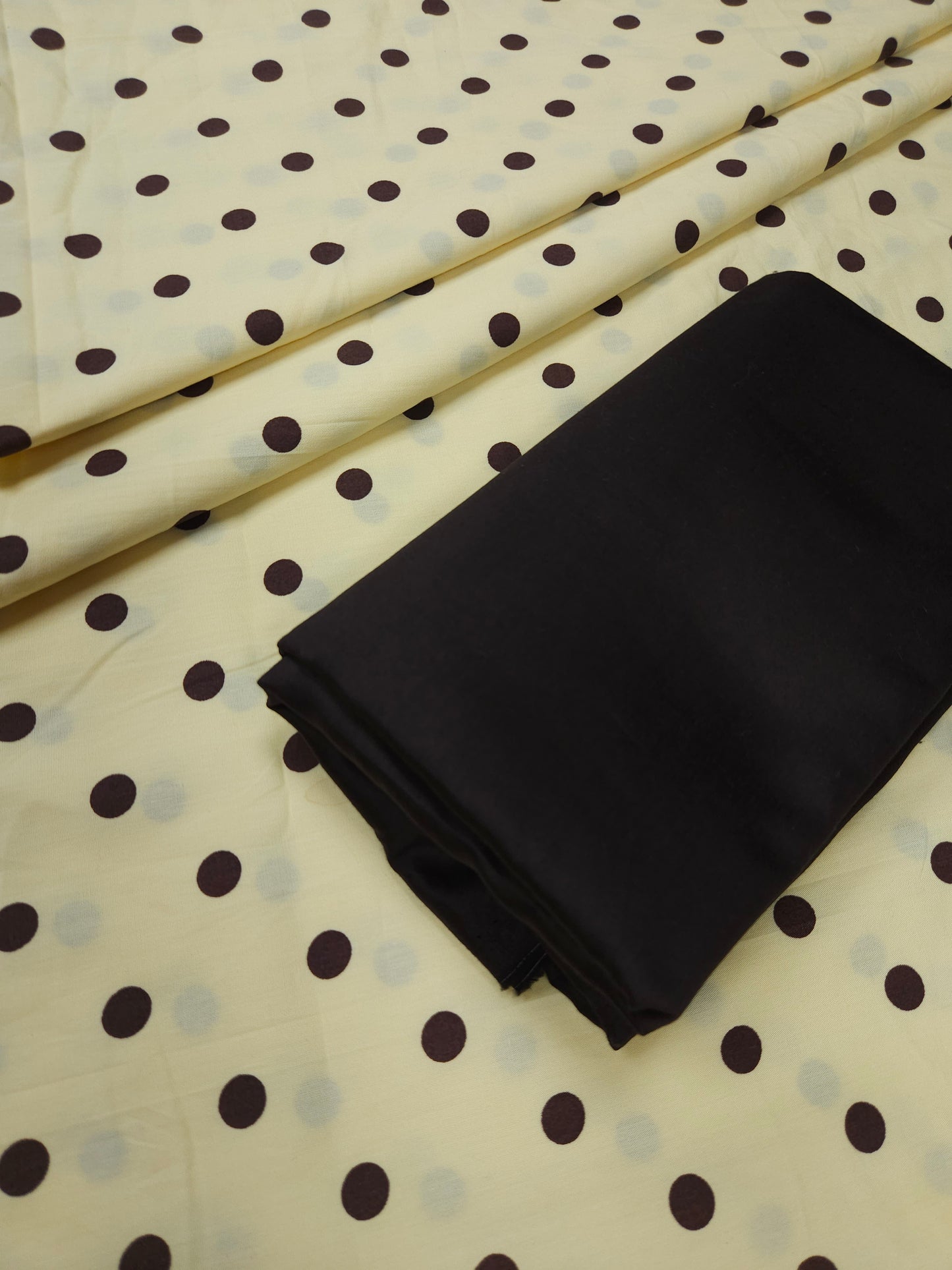 Premium Poplin Polka Dot Kurta with Rayon Bottom Suit Set