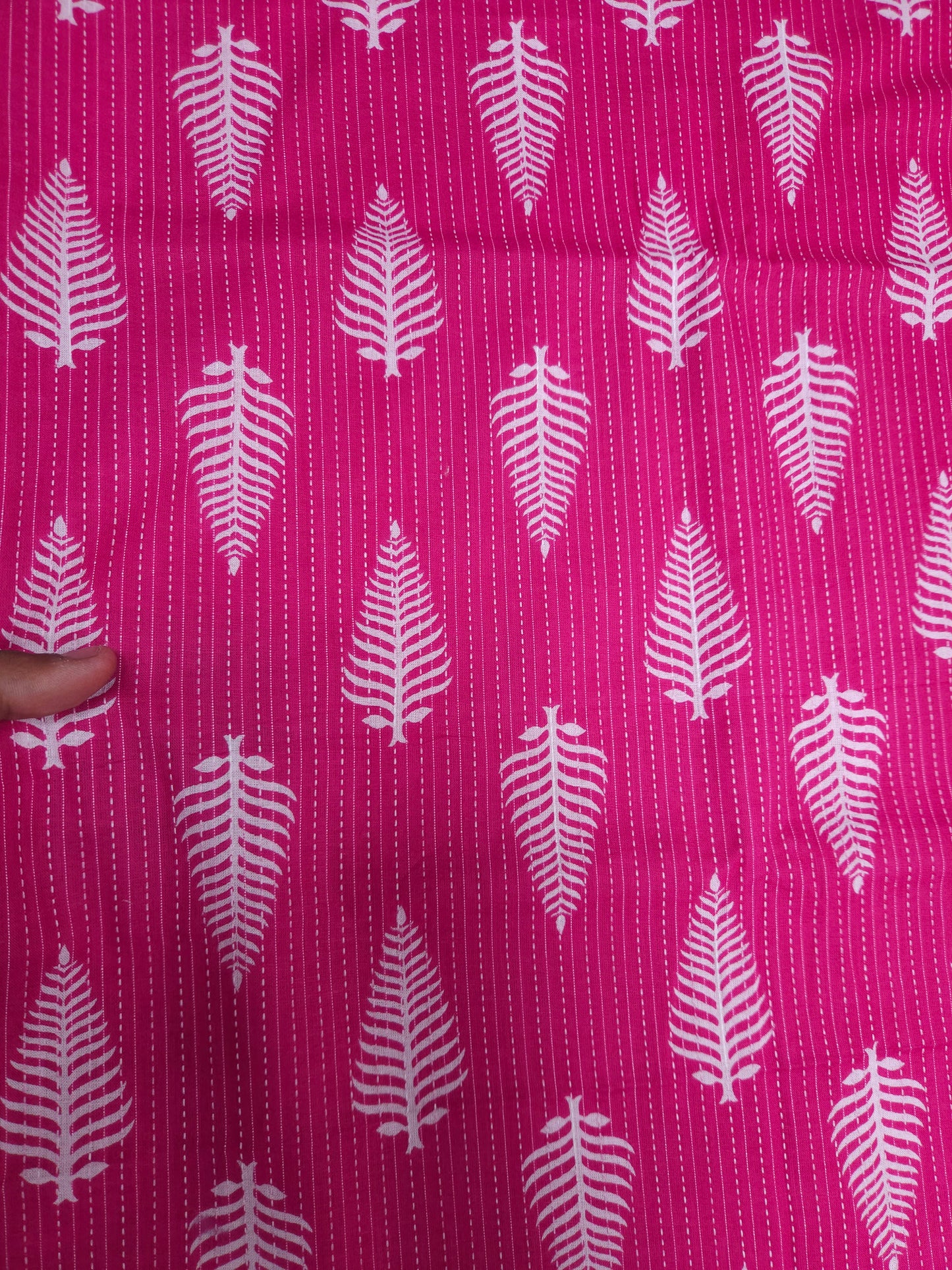 Rani Pink Kantha Work Cotton Suit