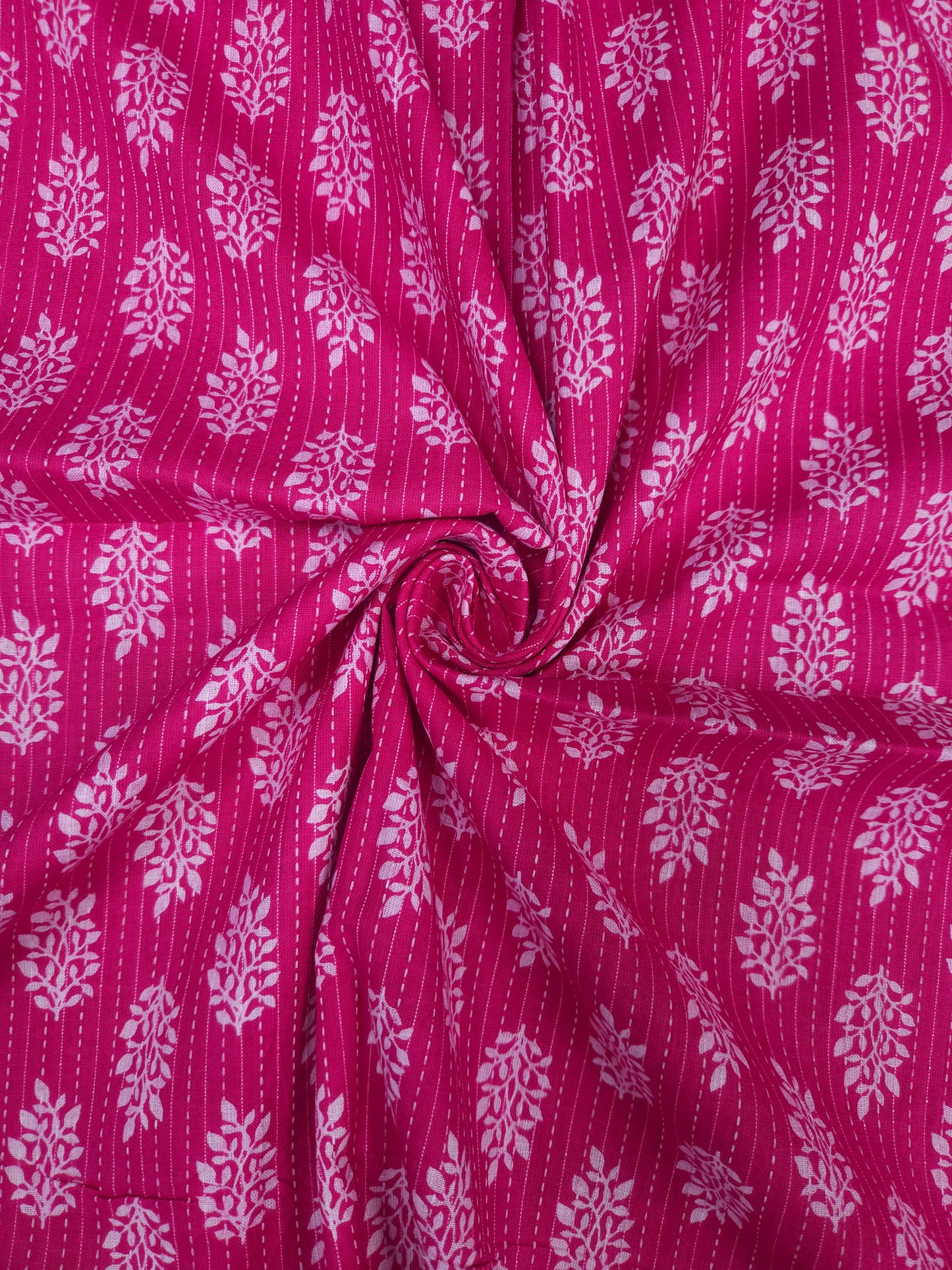 Rani Pink Kantha Work Cotton Suit