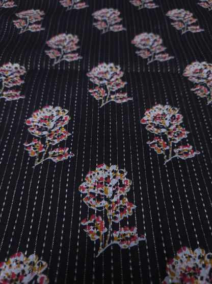 Midnight Floral Kantha Cotton Suit