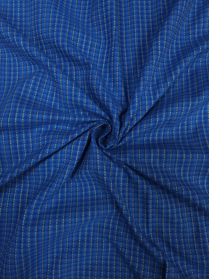 Sapphire Check Kantha Cambric Cotton