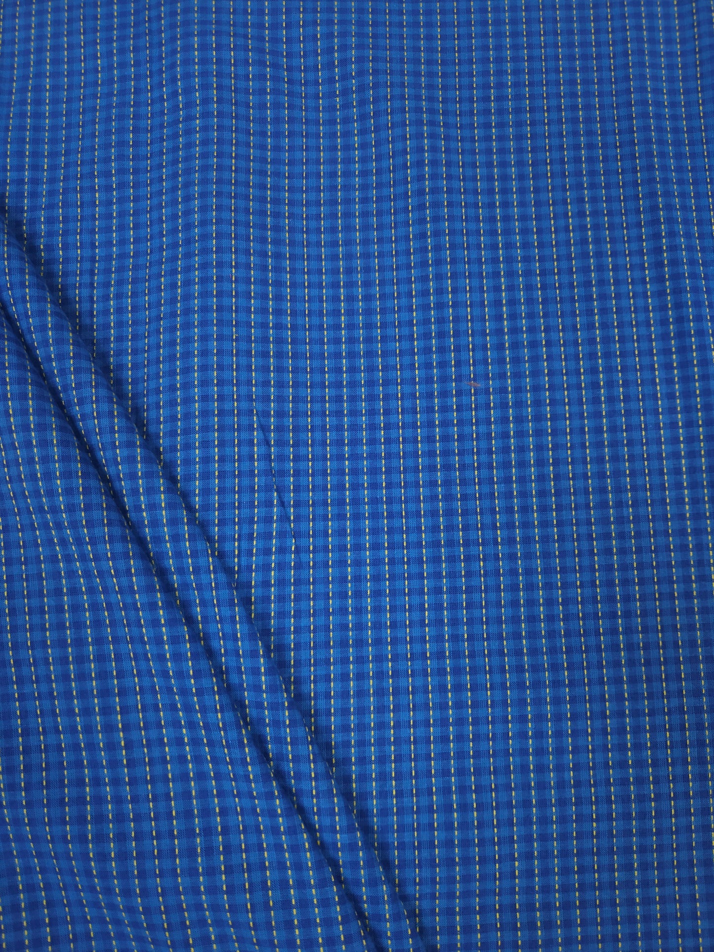 Sapphire Check Kantha Cambric Cotton