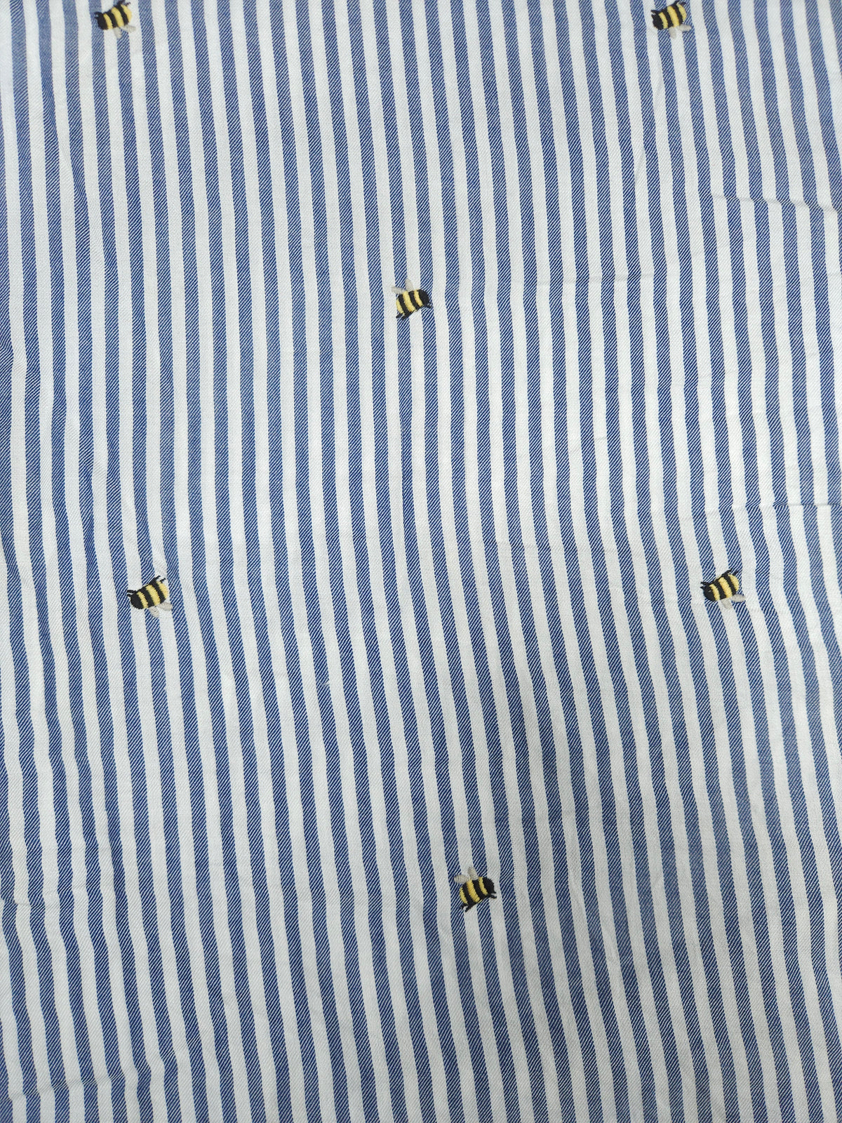 Blue Stripe  Schiffli Embroidered Cotton Fabric