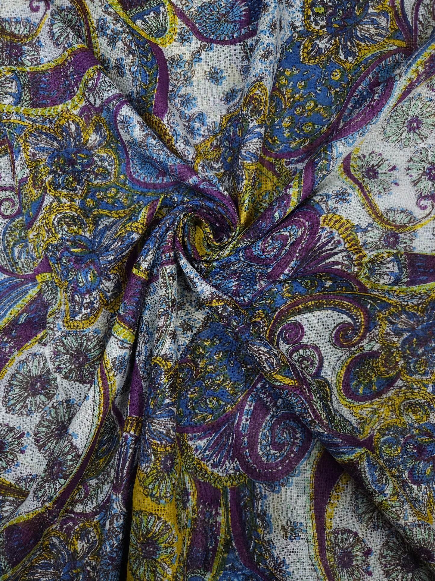 Royal Violet Rayon Cotton Suit Set with Kota Cotton Dupatta