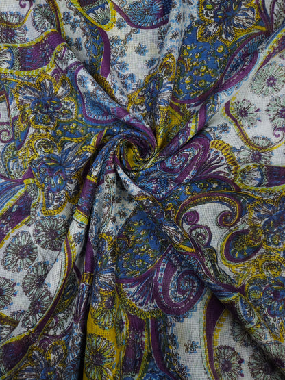 Royal Violet Rayon Cotton Suit Set with Kota Cotton Dupatta