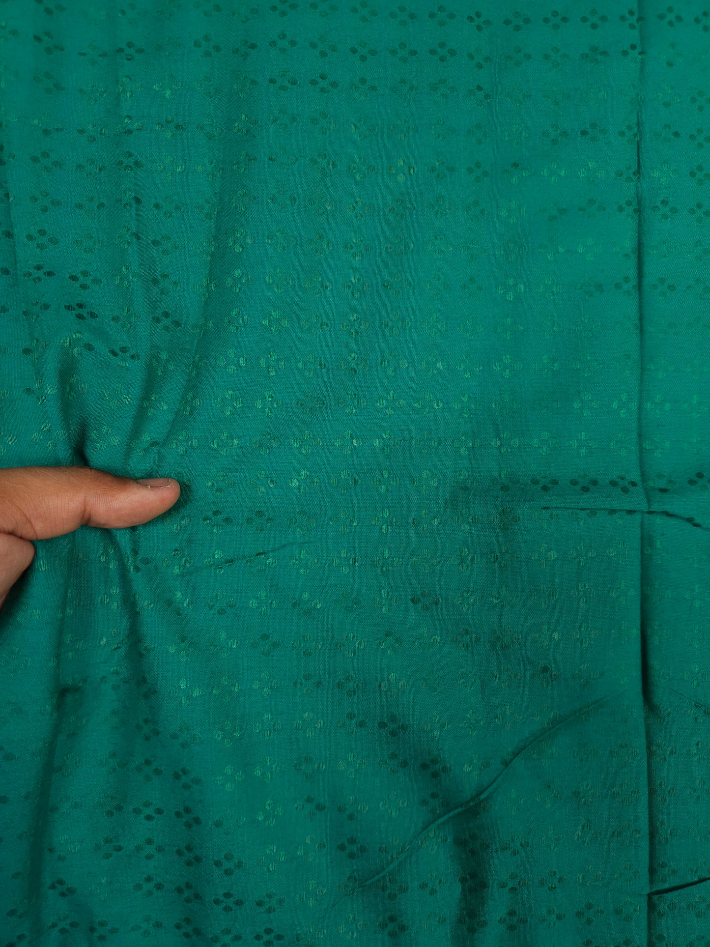 Sea Green Glace Cotton Silk Suit Set with Chiffon Dupatta