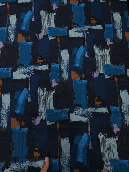 Abstract Geometric Printed Cotton Fabric – 60 Inch Width