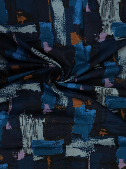 Abstract Geometric Printed Cotton Fabric – 60 Inch Width
