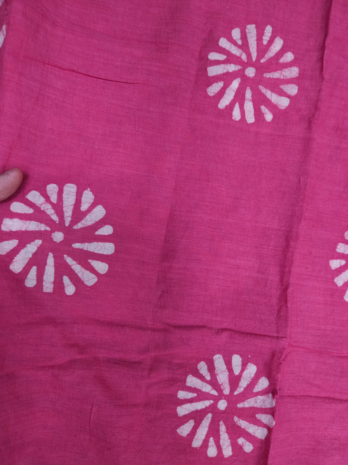 Rani Pink Mul Cotton Handwork Semi-stitched Suit Set with Dupatta| 3 Piece Suit Set