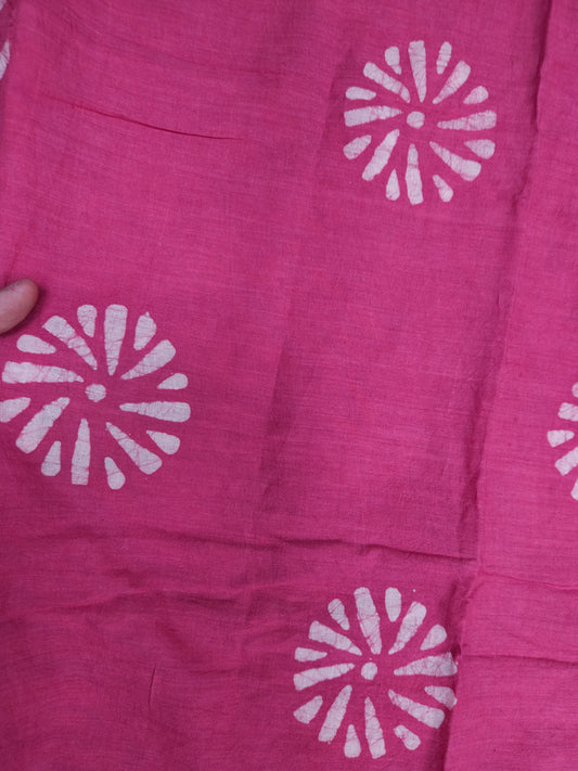 Rani Pink Mul Cotton Handwork Semi-stitched Suit Set with Dupatta| 3 Piece Suit Set