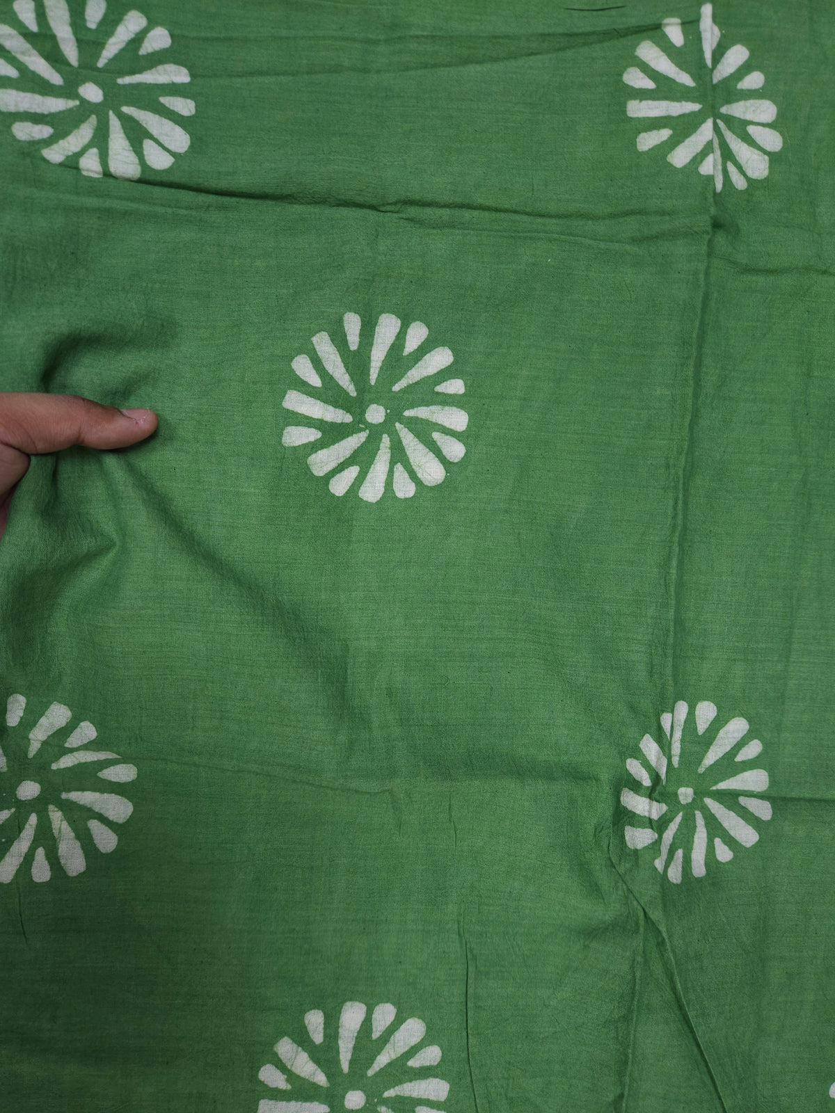 Green Mul Cotton Handwork Semi-stitched Suit Set with Dupatta| 3 Piece Suit Set