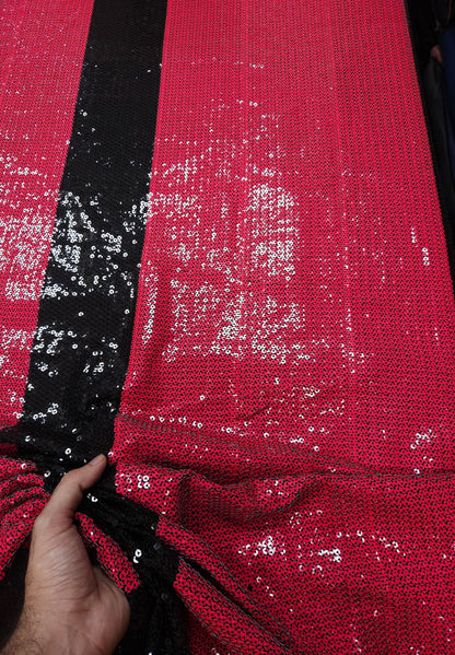 Carrot Red Sequence Work Georgette Fabric