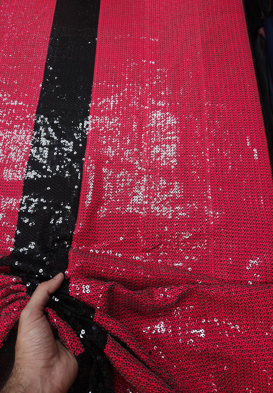 Carrot Red Sequence Work Georgette Fabric