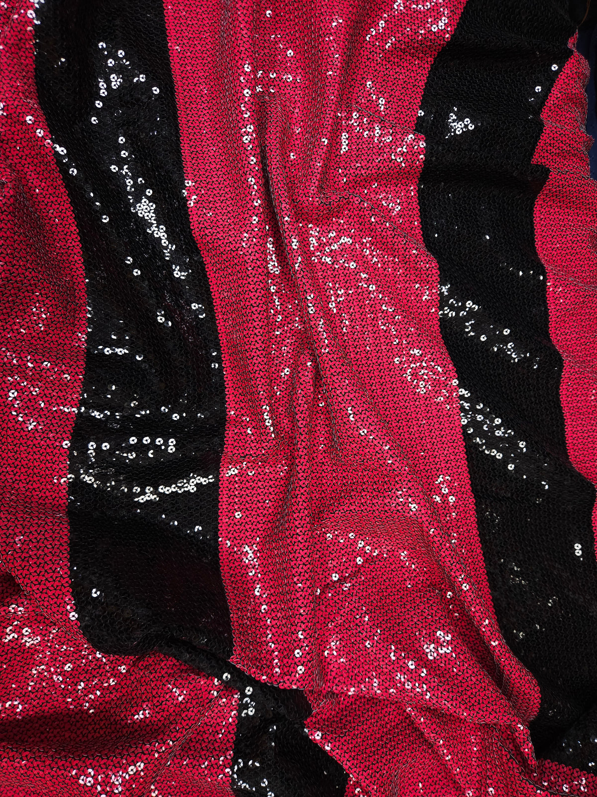 Carrot Red Sequence Work Georgette Fabric