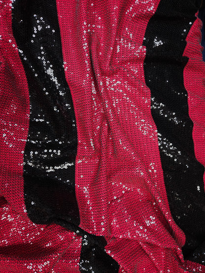 Carrot Red Sequence Work Georgette Fabric