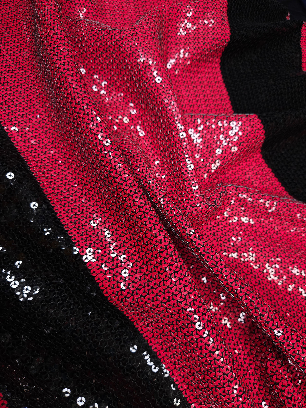 Carrot Red Sequence Work Georgette Fabric