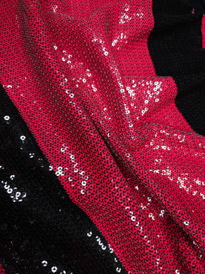 Carrot Red Sequence Work Georgette Fabric