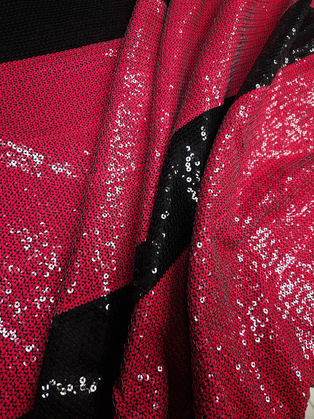 Carrot Red Sequence Work Georgette Fabric