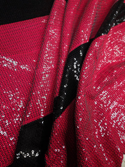 Carrot Red Sequence Work Georgette Fabric