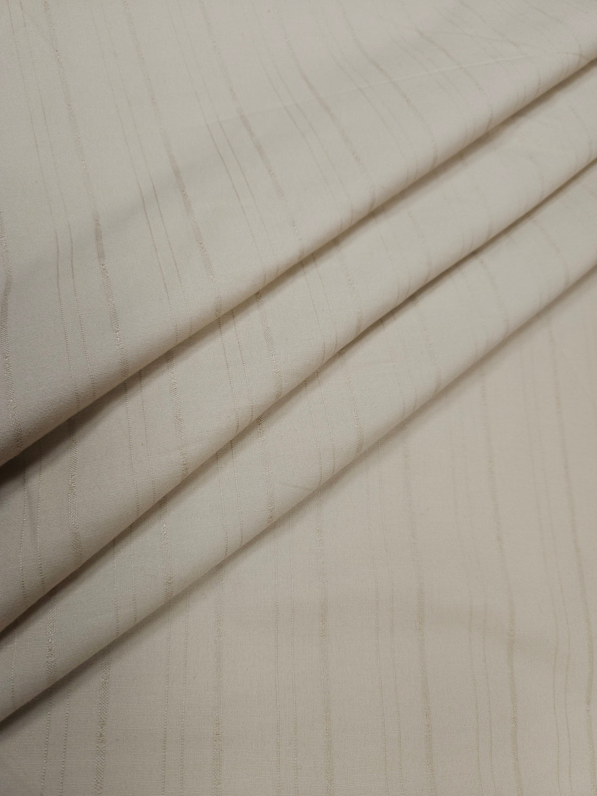Beige -Golden Cotton Poplin Lycra Fabric with Self work-44" width