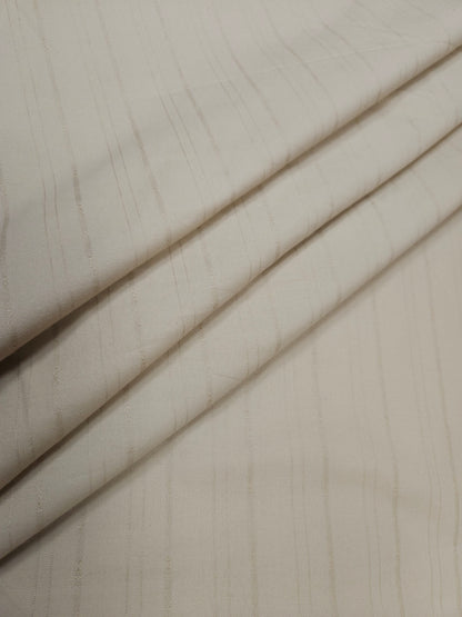 Beige -Golden Cotton Poplin Lycra Fabric with Self work-44" width